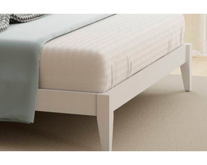 FaFurn Traditional King Size Platform Bed with Headboard - White, Wood