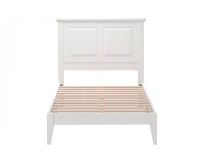 FaFurn Traditional Twin Size Platform Bed with Headboard - White, Wood