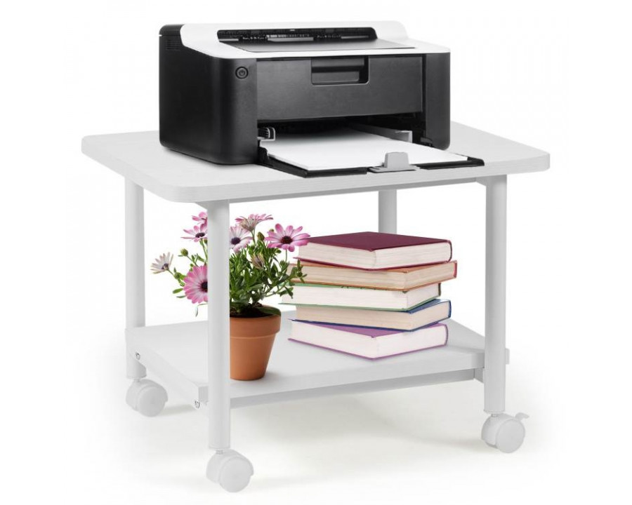 FaFurn - 2-Tier Printer Stand in White