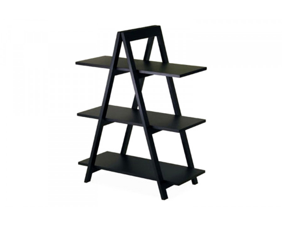 FaFurn - Modern 3-Tier A-Frame Display Shelf Bookcase in Black