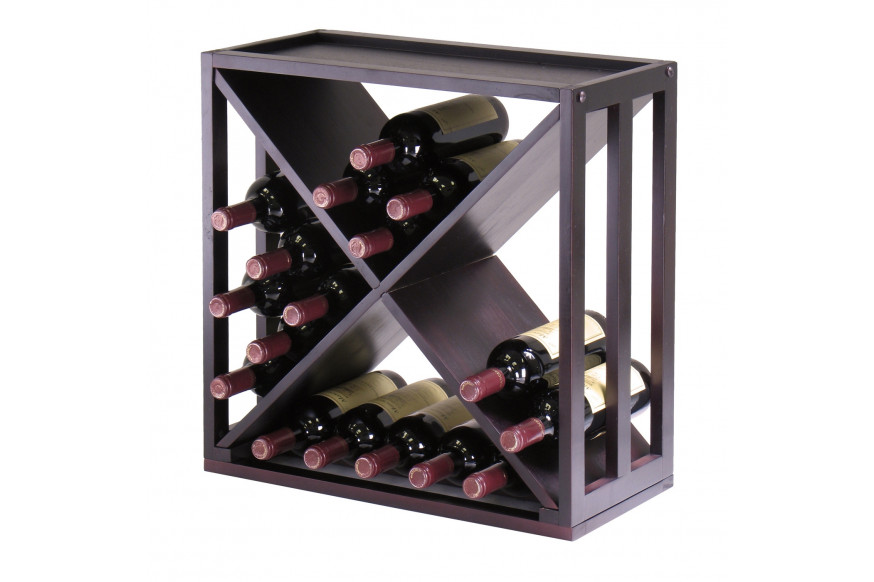 FaFurn™ Modern Stackable 24 Bottle Wine Rack - Espresso