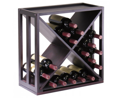 FaFurn™ Modern Stackable 24 Bottle Wine Rack - Espresso