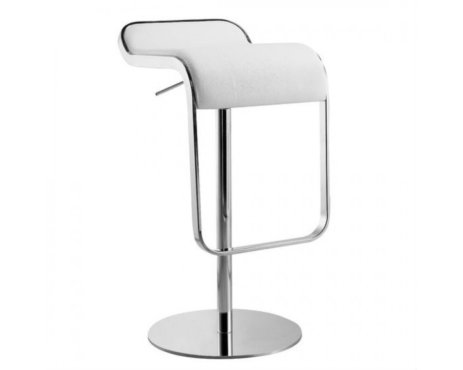 FaFurn - Modern Adjustable Barstool with Faux Leather Swivel Seat