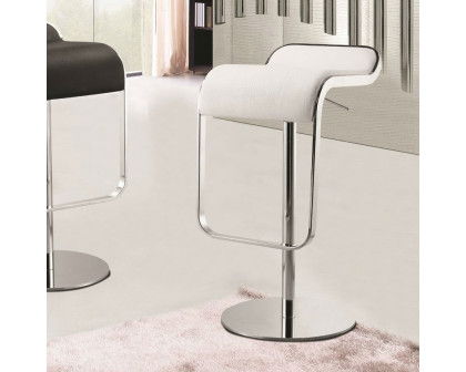 FaFurn Modern Adjustable Barstool with Faux Leather Swivel Seat - White