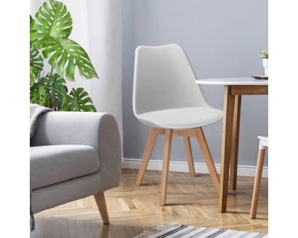 FaFurn - Set of 4 Modern Dining Chairs with Wood Legs