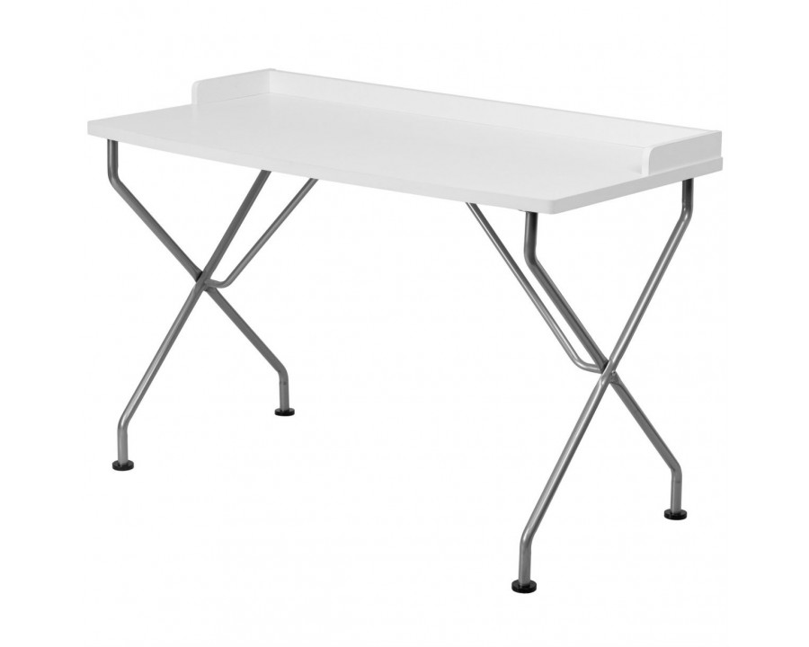 FaFurn - Modern Computer Desk in White/Silver