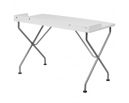 FaFurn - Modern Computer Desk in White/Silver