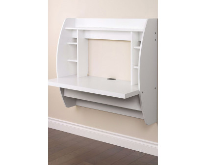 FaFurn Modern Floating Wall Mounted Computer Desk - White