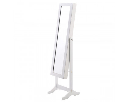 FaFurn - Jewelry Storage Cabinet with Mirror in White, Wood