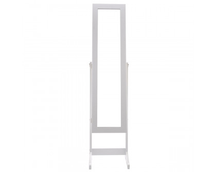 FaFurn - Jewelry Storage Cabinet with Mirror in White, Wood