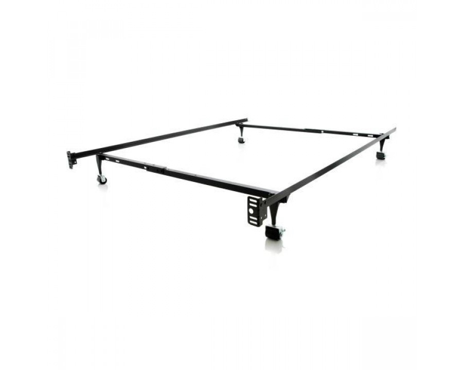 FaFurn - Twin/Full Size Bed Frame with Rug Roller Wheels and Headboard Brackets