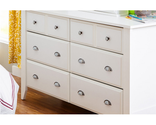 FaFurn - White 6-Drawer Dresser Traditional Design