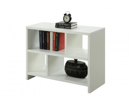 FaFurn - White 2-Shelf Modern Bookcase Console Table