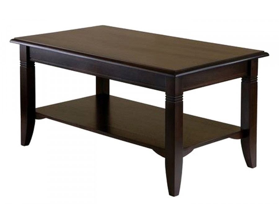 FaFurn - Rectangle Wood Coffee Table in Cappuccino Finish