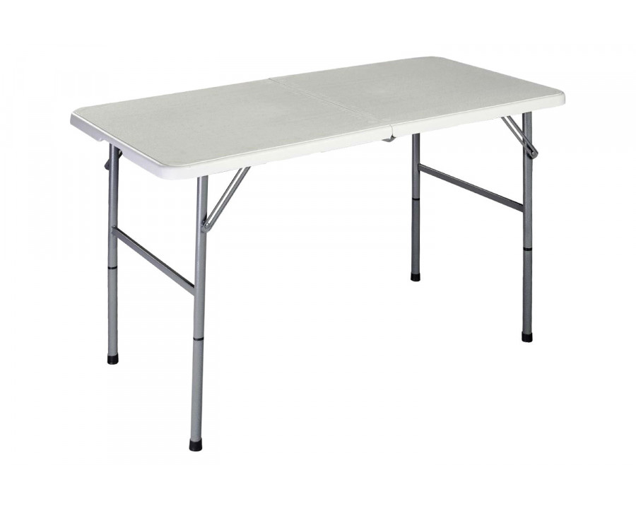 FaFurn - White Hdpe Plastic Heavy Duty Indoor Outdoor Folding Table with Steel Frame