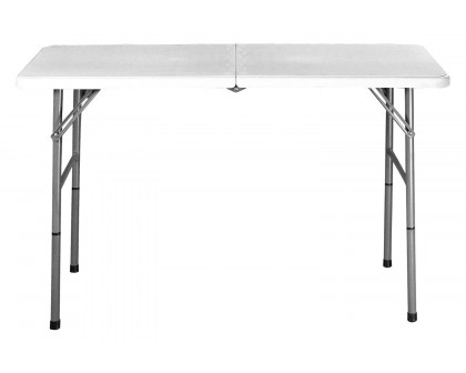 FaFurn - White Hdpe Plastic Heavy Duty Indoor Outdoor Folding Table with Steel Frame