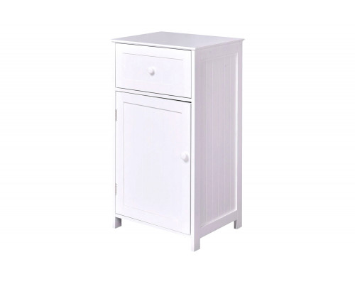 FaFurn - White Wood Bathroom Storage Floor Cabinet with Water Resistant Finish