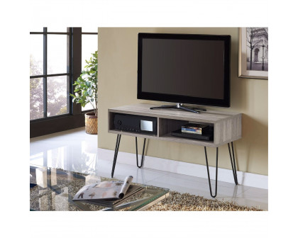 FaFurn - Modern TV Stand with Metal Legs in Wood