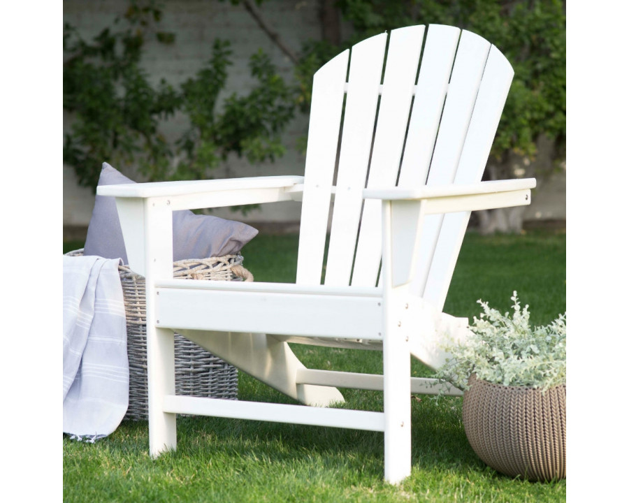 FaFurn - Weather Resistant Adirondack Chair in White, Plastic Resin