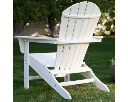 FaFurn - Weather Resistant Adirondack Chair in White, Plastic Resin