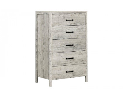 FaFurn Modern 5 Drawer Storage Chest - Washed Pine