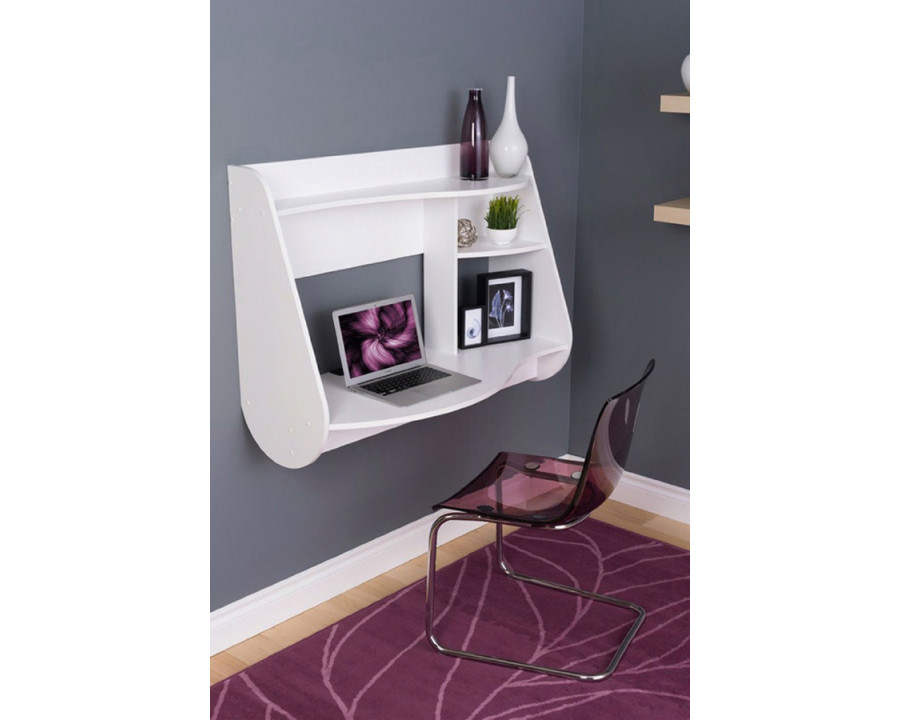 FaFurn Modern Wall-Mount Laptop Computer Desk - White