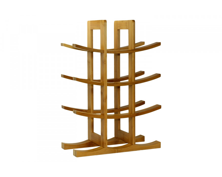 FaFurn 12-Bottle Wine Rack Bamboo - Natural Bamboo