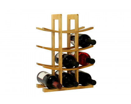 FaFurn 12-Bottle Wine Rack Bamboo - Natural Bamboo