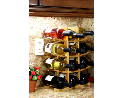 FaFurn 12-Bottle Wine Rack Bamboo - Natural Bamboo