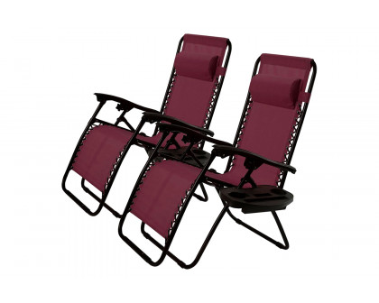 FaFurn - Folding Outdoor Zero Gravity Lounge Chair Recliner (Set of 2)