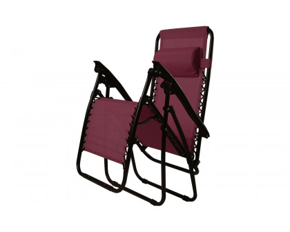 FaFurn Folding Outdoor Zero Gravity Lounge Chair Recliner (Set of 2) - Burgundy