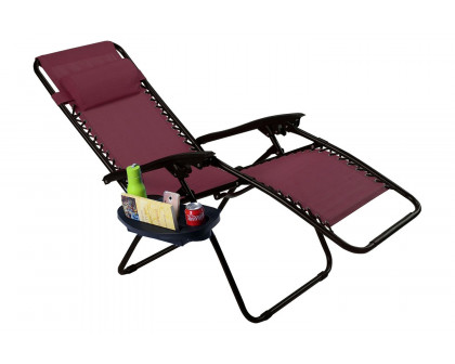 FaFurn Folding Outdoor Zero Gravity Lounge Chair Recliner (Set of 2) - Burgundy