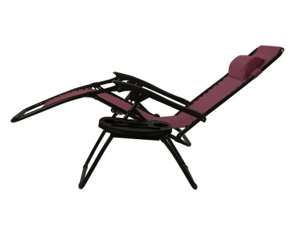 FaFurn Folding Outdoor Zero Gravity Lounge Chair Recliner (Set of 2) - Burgundy