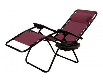 FaFurn Folding Outdoor Zero Gravity Lounge Chair Recliner (Set of 2) - Burgundy