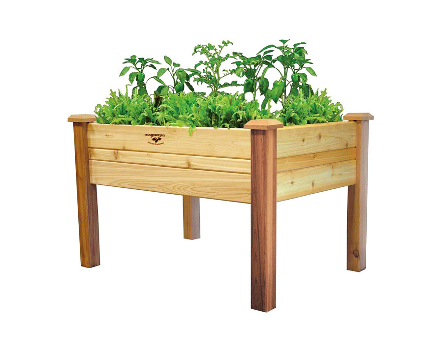 FaFurn Elevated 2Ft X 4-Ft Cedar Wood Unfinished Raised Garden Bed