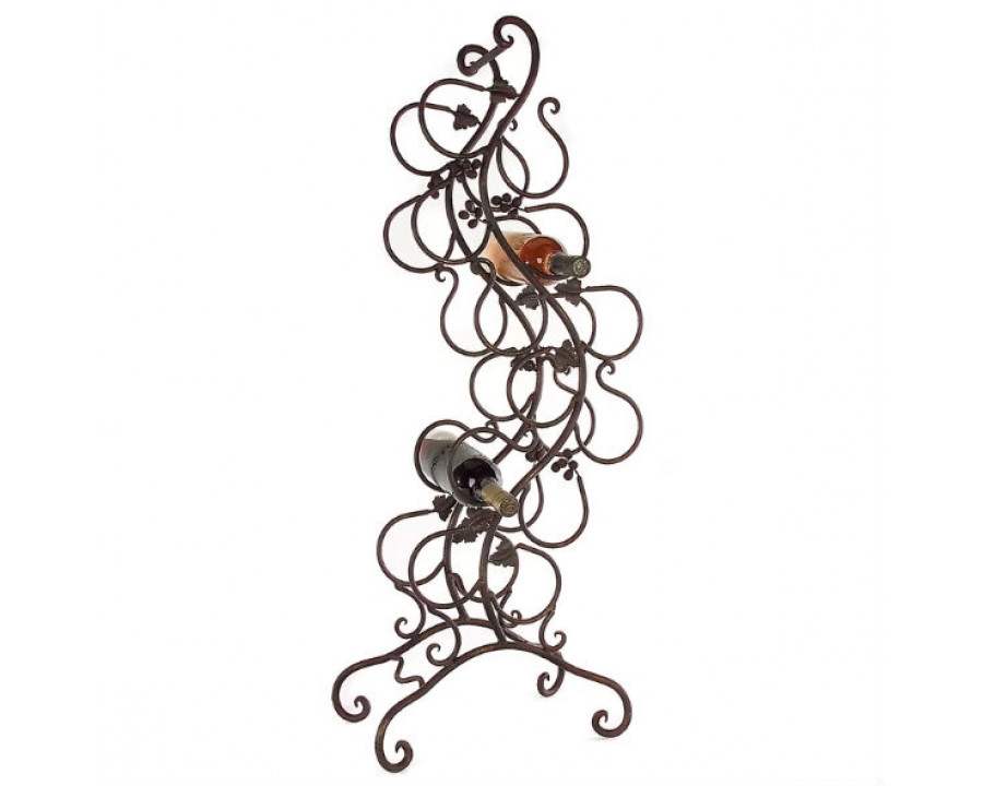 FaFurn - 12 Bottle Wine Rack with Grape Leaves Vines Design