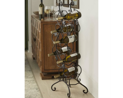 FaFurn™ 12 Bottle Wine Rack with Grape Leaves Vines Design