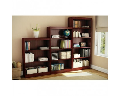 FaFurn 4-Shelf Bookcase - Royal Cherry, Wood