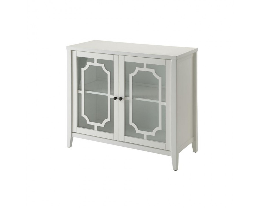 FaFurn - Venetian Buffet Cabinet with Glass Panel Doors in White