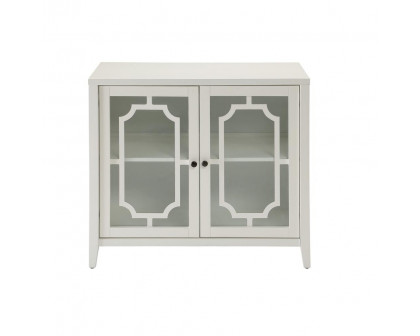 FaFurn - Venetian Buffet Cabinet with Glass Panel Doors in White