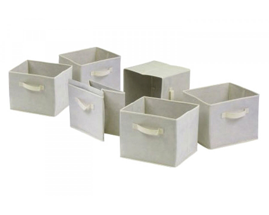 FaFurn - Foldable Fabric Storage Baskets in Beige (Set of 6)