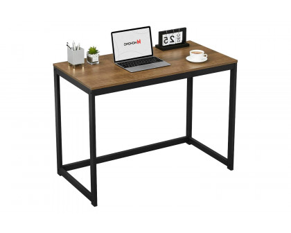 FaFurn - Modern Home Office Laptop Computer Desk Table with Metal Frame Wood Top