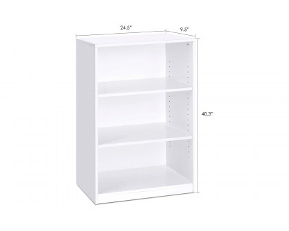 FaFurn Modern 3-Shelf Bookcase - White