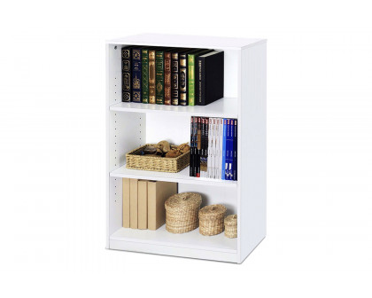 FaFurn Modern 3-Shelf Bookcase - White