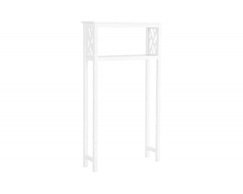 FaFurn - White Solid Wood Over The Toilet 1-Shelf Storage Rack