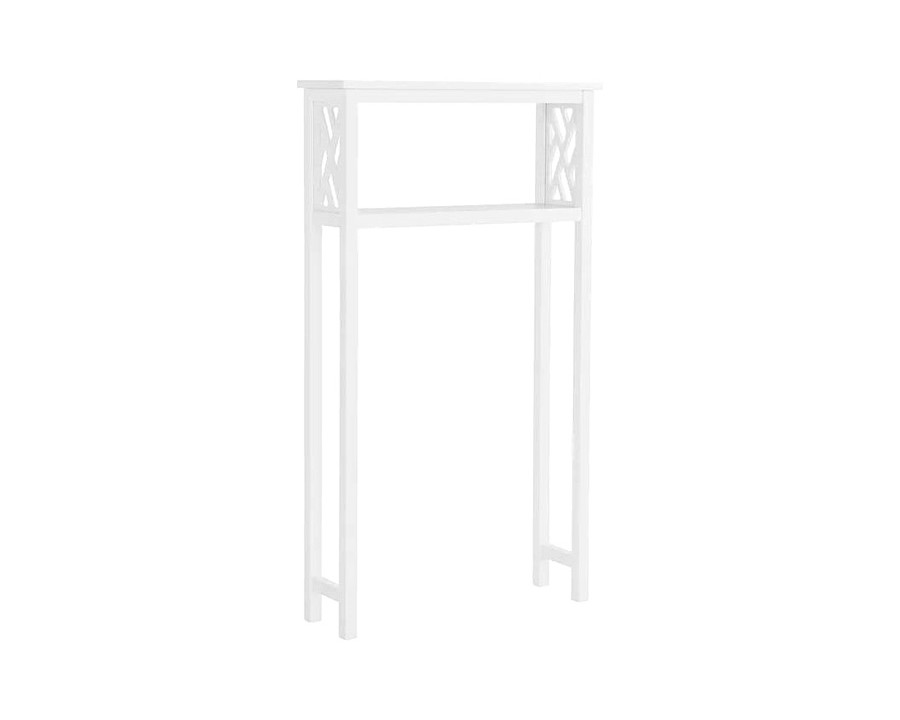 FaFurn - White Solid Wood Over The Toilet 1-Shelf Storage Rack