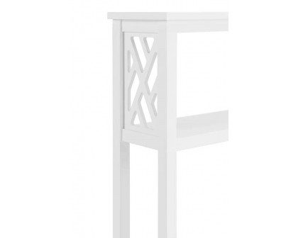 FaFurn - White Solid Wood Over The Toilet 1-Shelf Storage Rack