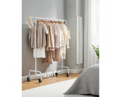 FaFurn Garment Rack Clothes on Wheels - White, Metal