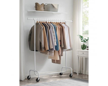 FaFurn Garment Rack Clothes on Wheels - White, Metal