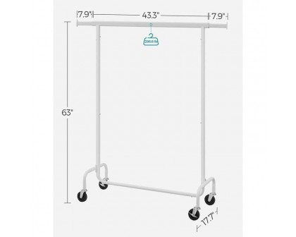 FaFurn Garment Rack Clothes on Wheels - White, Metal